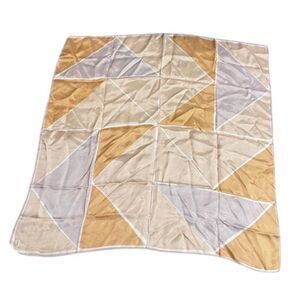 Vintage 1960's Vera Yellow Amber Polyester Square Scarf Geometric Diamond